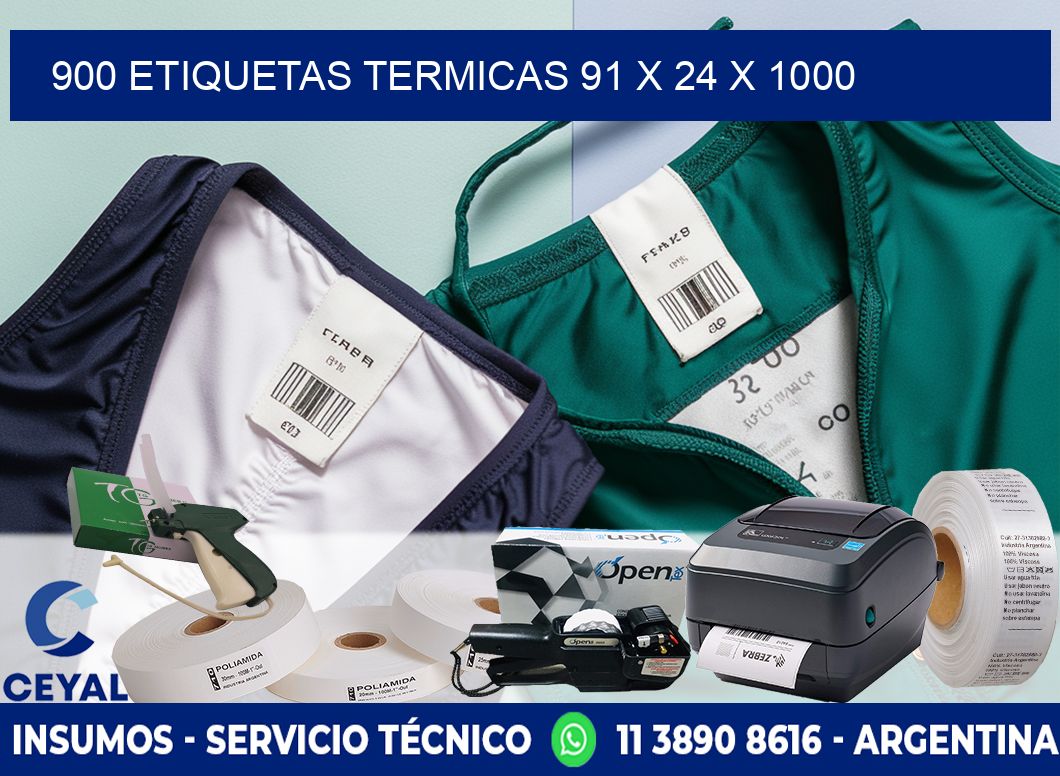 900 ETIQUETAS TERMICAS 91 x 24 x 1000