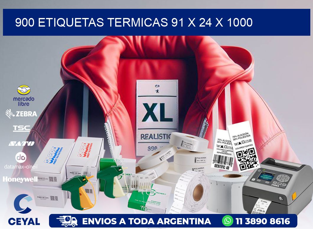 900 ETIQUETAS TERMICAS 91 x 24 x 1000