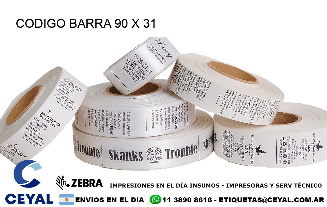 CODIGO BARRA 90 x 31