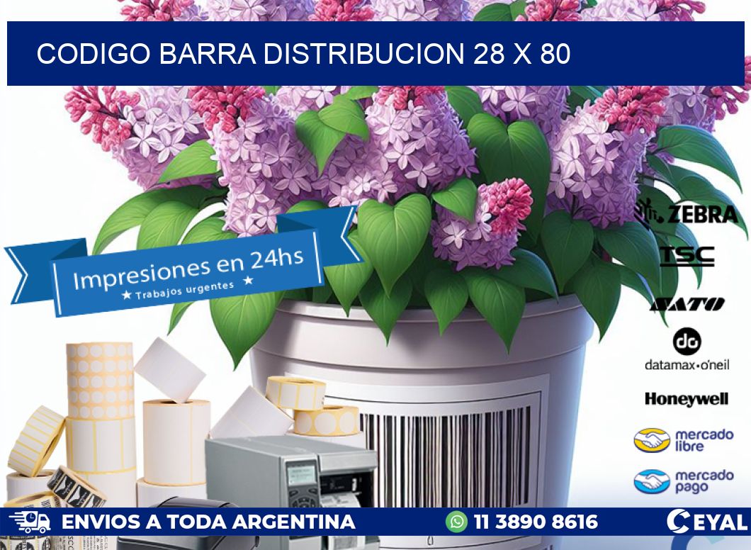 CODIGO BARRA DISTRIBUCION 28 x 80