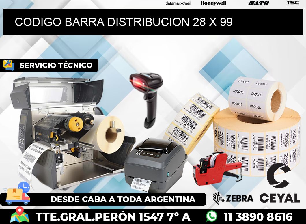 CODIGO BARRA DISTRIBUCION 28 x 99