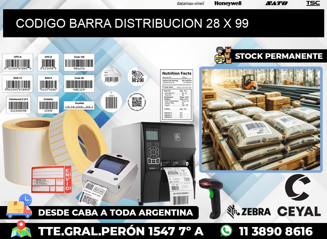 CODIGO BARRA DISTRIBUCION 28 x 99