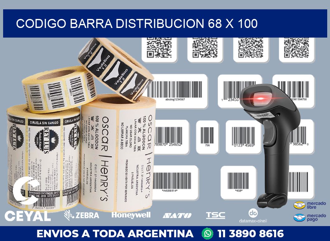 CODIGO BARRA DISTRIBUCION 68 x 100