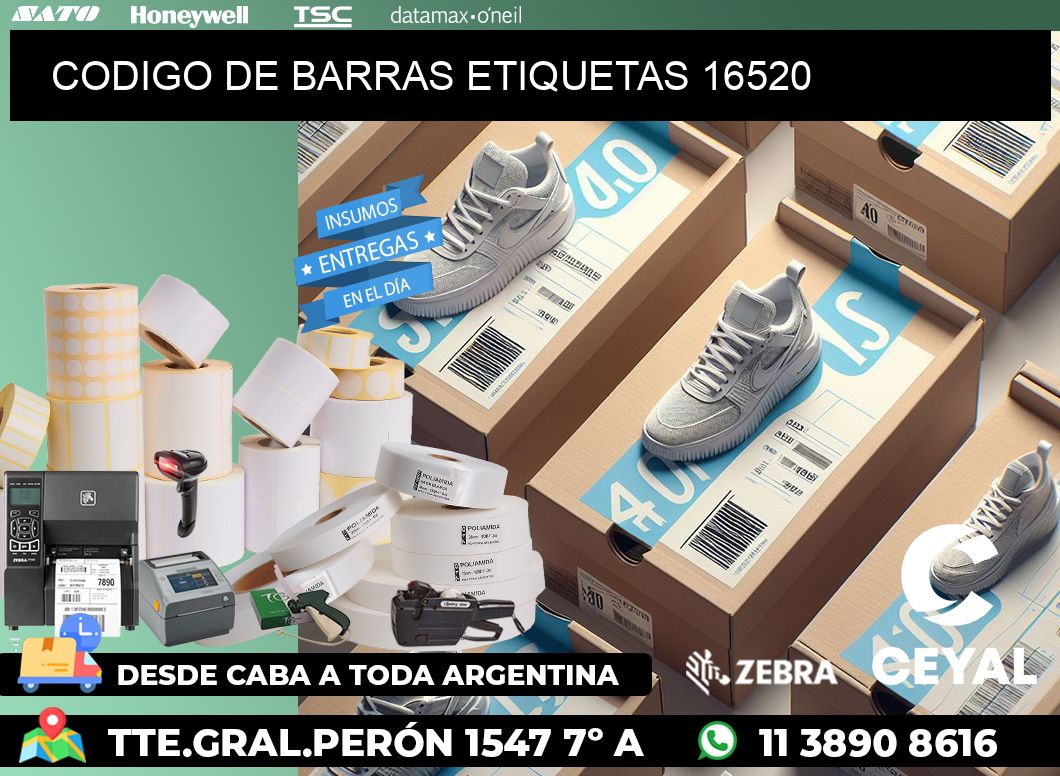 CODIGO DE BARRAS ETIQUETAS 16520