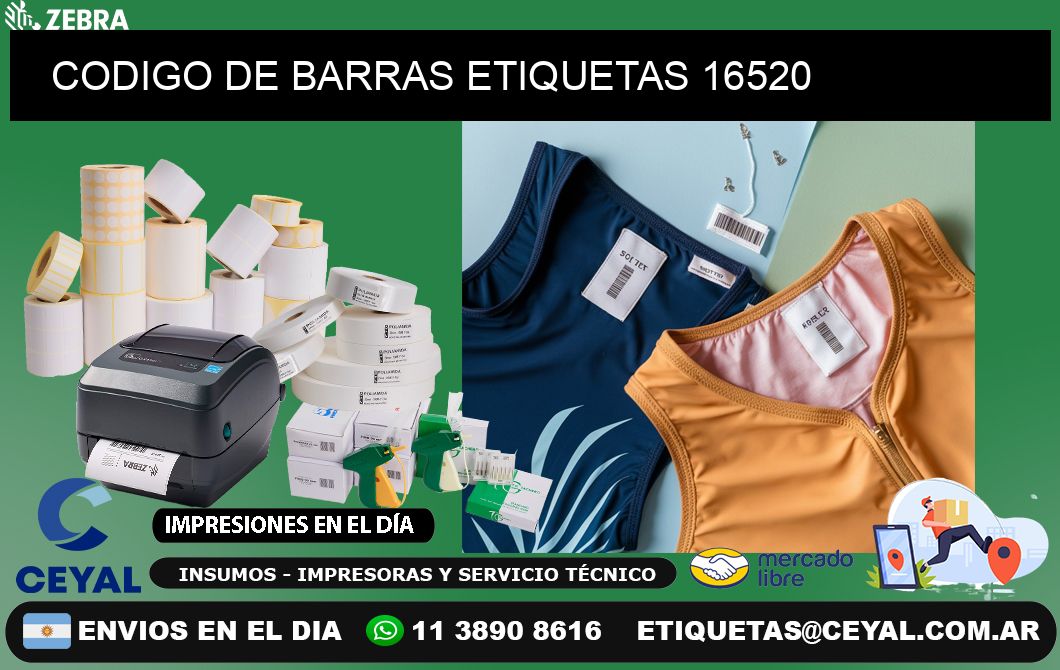 CODIGO DE BARRAS ETIQUETAS 16520