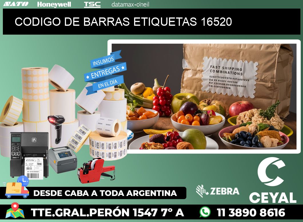 CODIGO DE BARRAS ETIQUETAS 16520