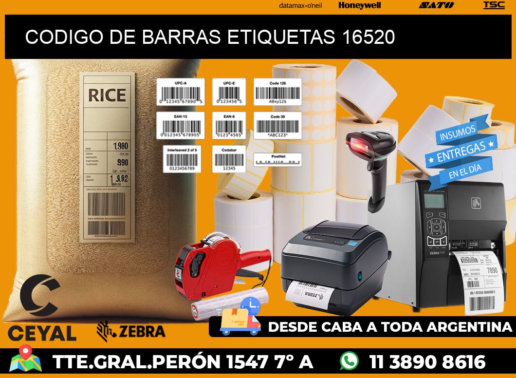 CODIGO DE BARRAS ETIQUETAS 16520