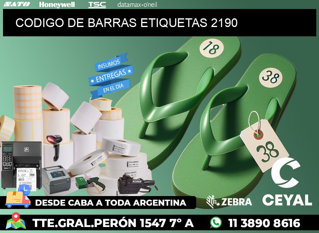 CODIGO DE BARRAS ETIQUETAS 2190