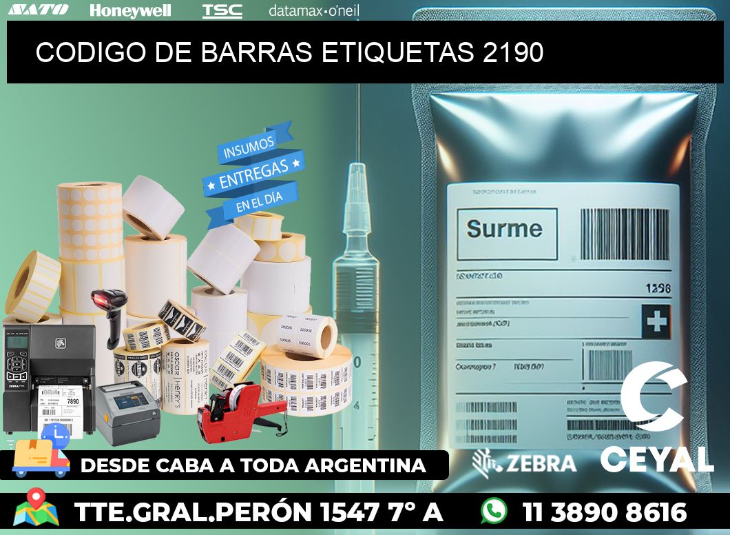 CODIGO DE BARRAS ETIQUETAS 2190