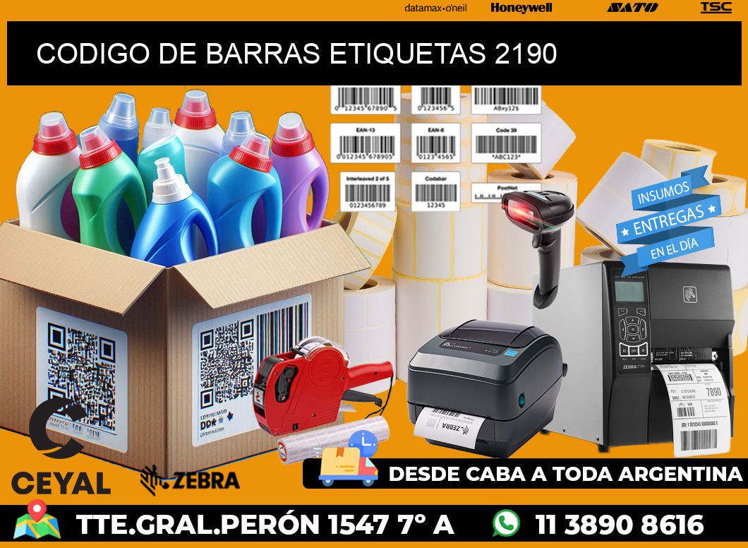 CODIGO DE BARRAS ETIQUETAS 2190