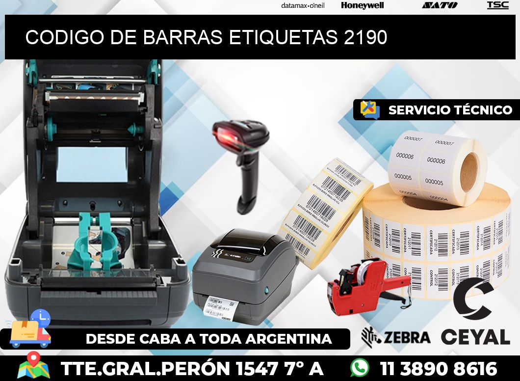 CODIGO DE BARRAS ETIQUETAS 2190