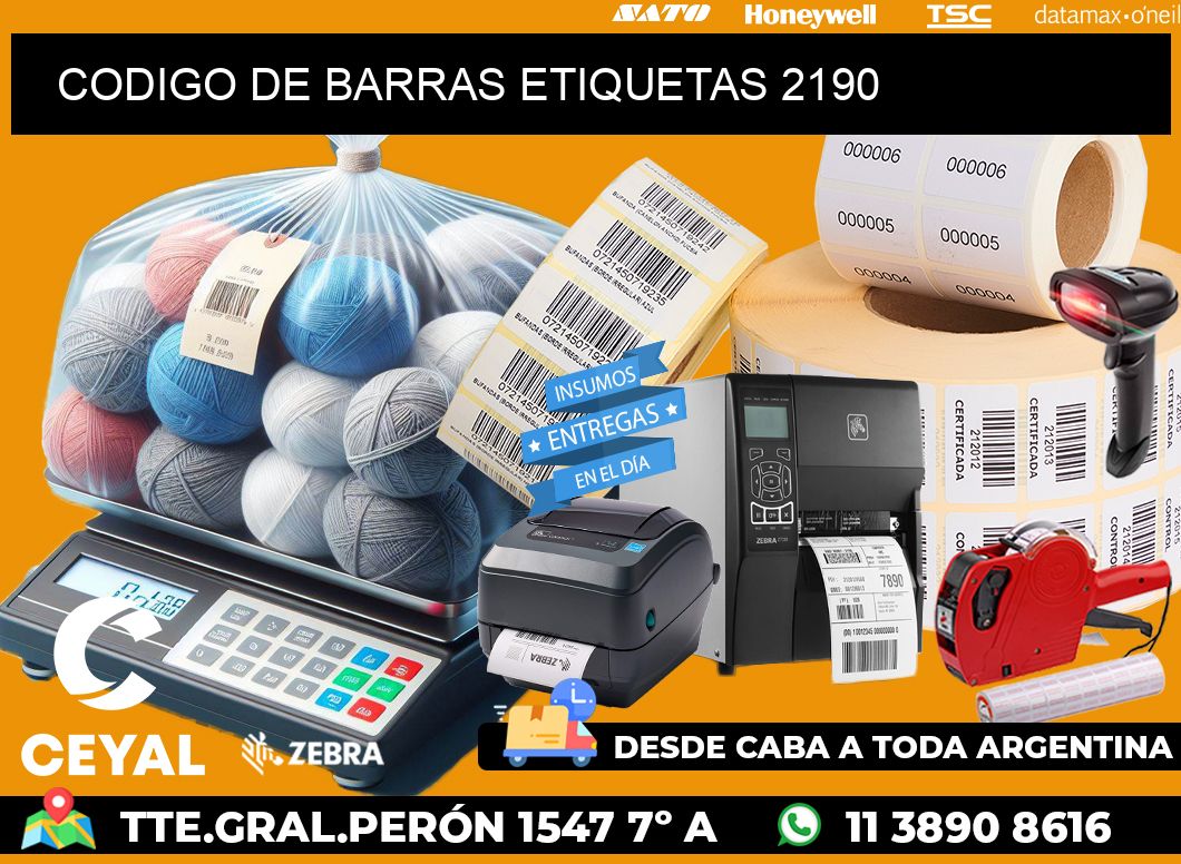 CODIGO DE BARRAS ETIQUETAS 2190