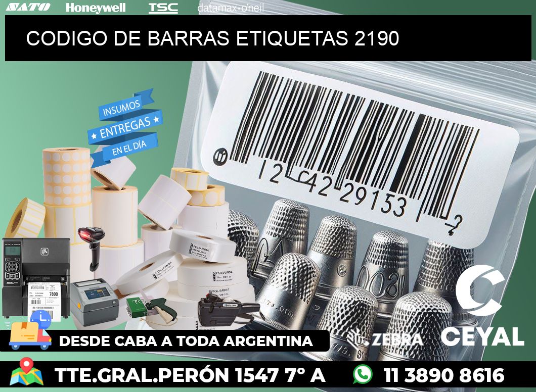 CODIGO DE BARRAS ETIQUETAS 2190
