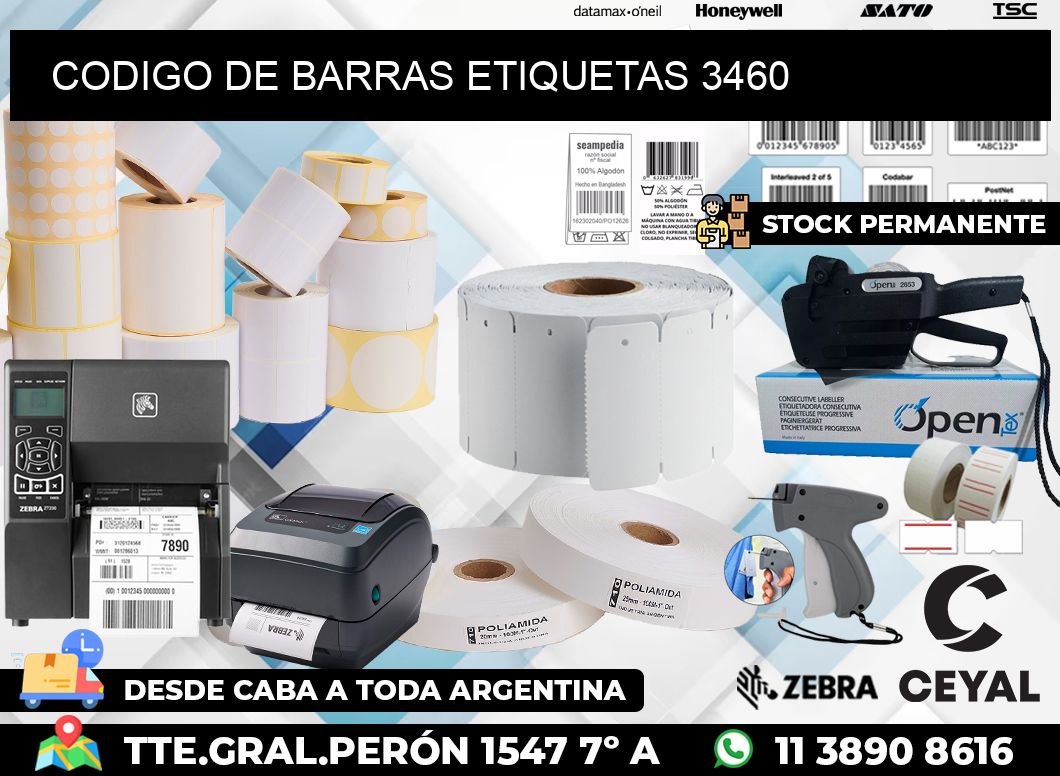 CODIGO DE BARRAS ETIQUETAS 3460
