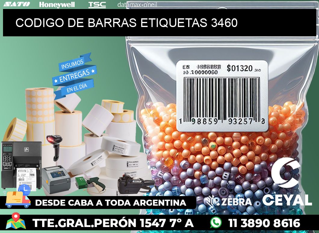CODIGO DE BARRAS ETIQUETAS 3460