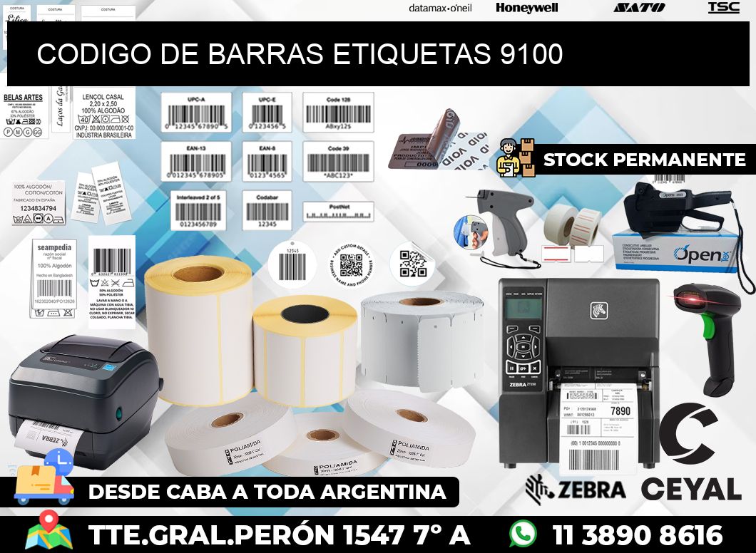 CODIGO DE BARRAS ETIQUETAS 9100