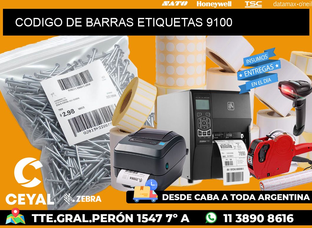 CODIGO DE BARRAS ETIQUETAS 9100