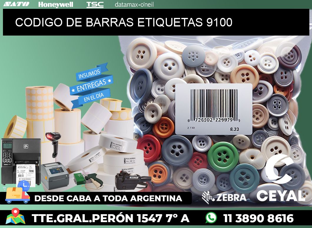 CODIGO DE BARRAS ETIQUETAS 9100
