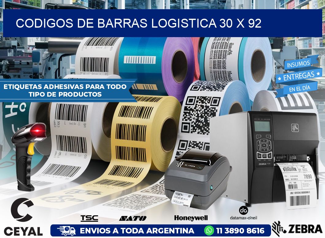 CODIGOS DE BARRAS LOGISTICA 30 x 92