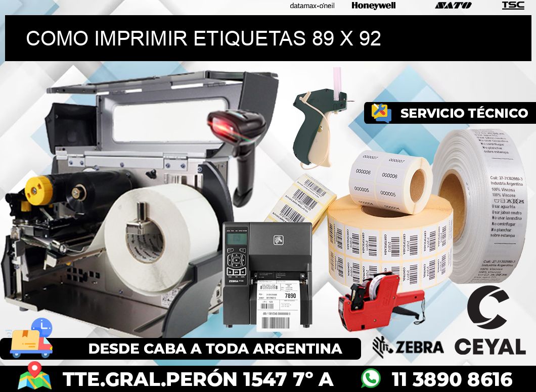 COMO IMPRIMIR ETIQUETAS 89 x 92