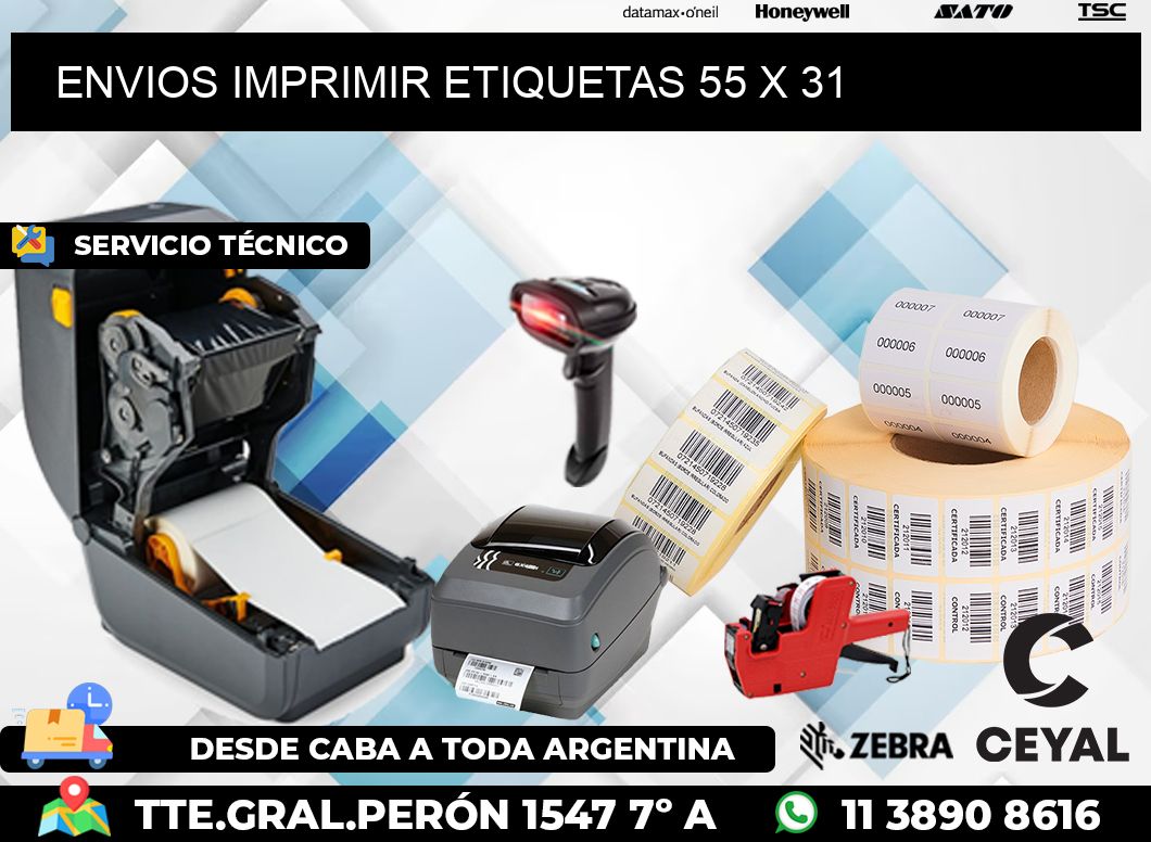 ENVIOS IMPRIMIR ETIQUETAS 55 x 31
