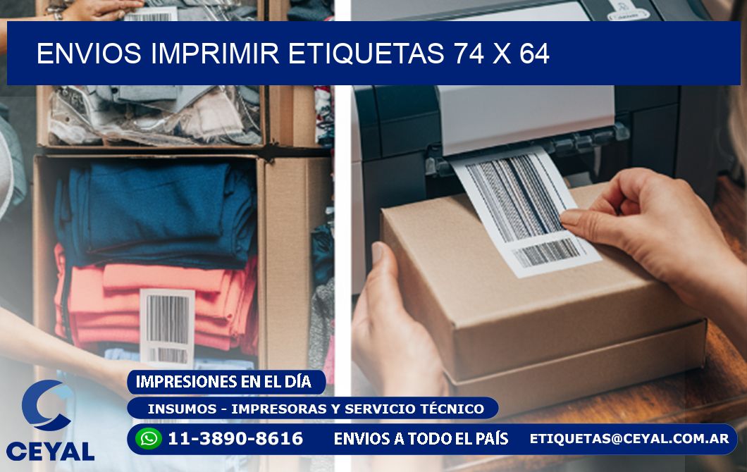 ENVIOS IMPRIMIR ETIQUETAS 74 x 64