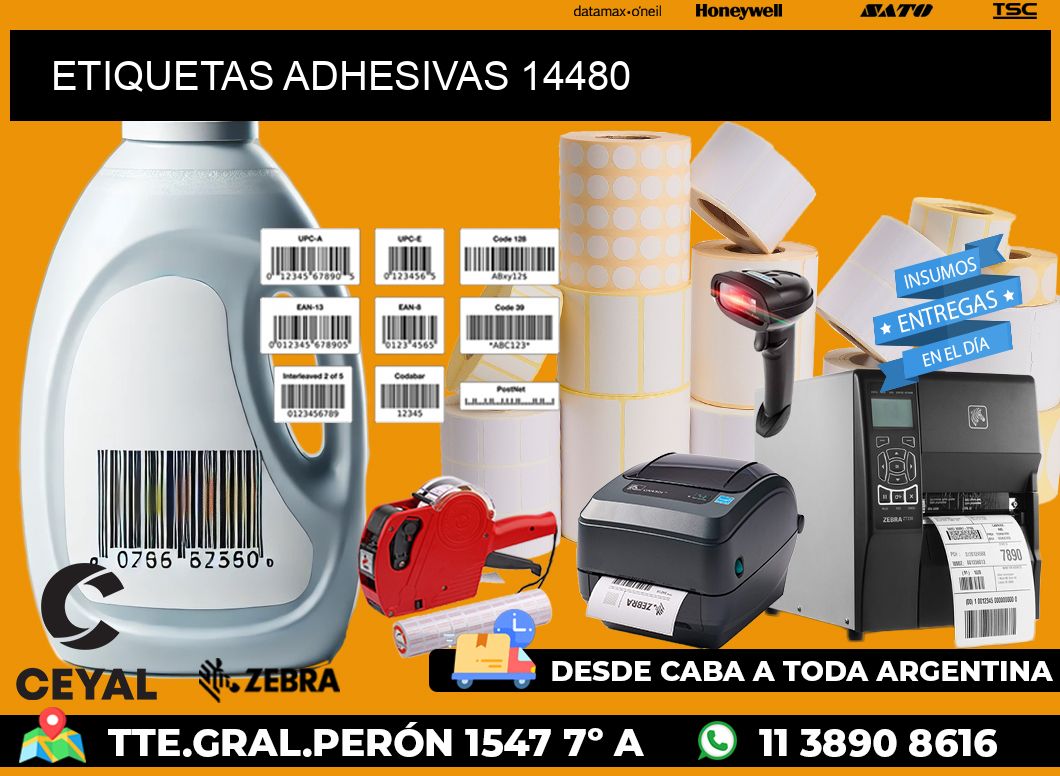 ETIQUETAS ADHESIVAS 14480