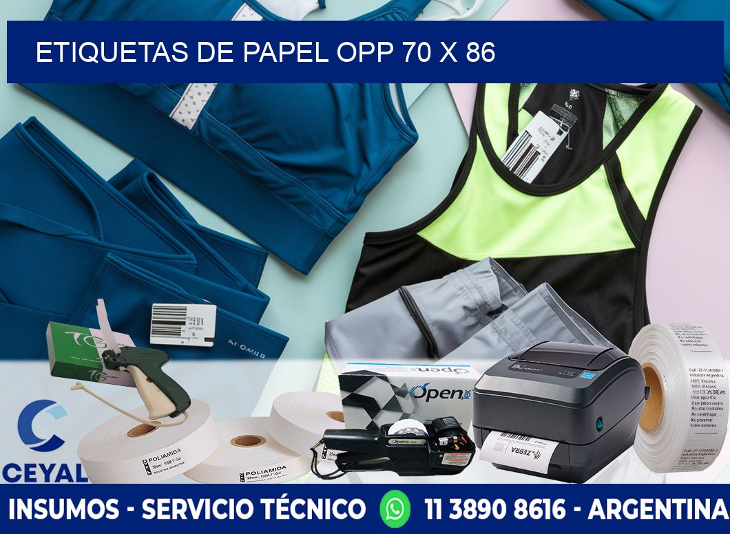 ETIQUETAS DE PAPEL OPP 70 x 86