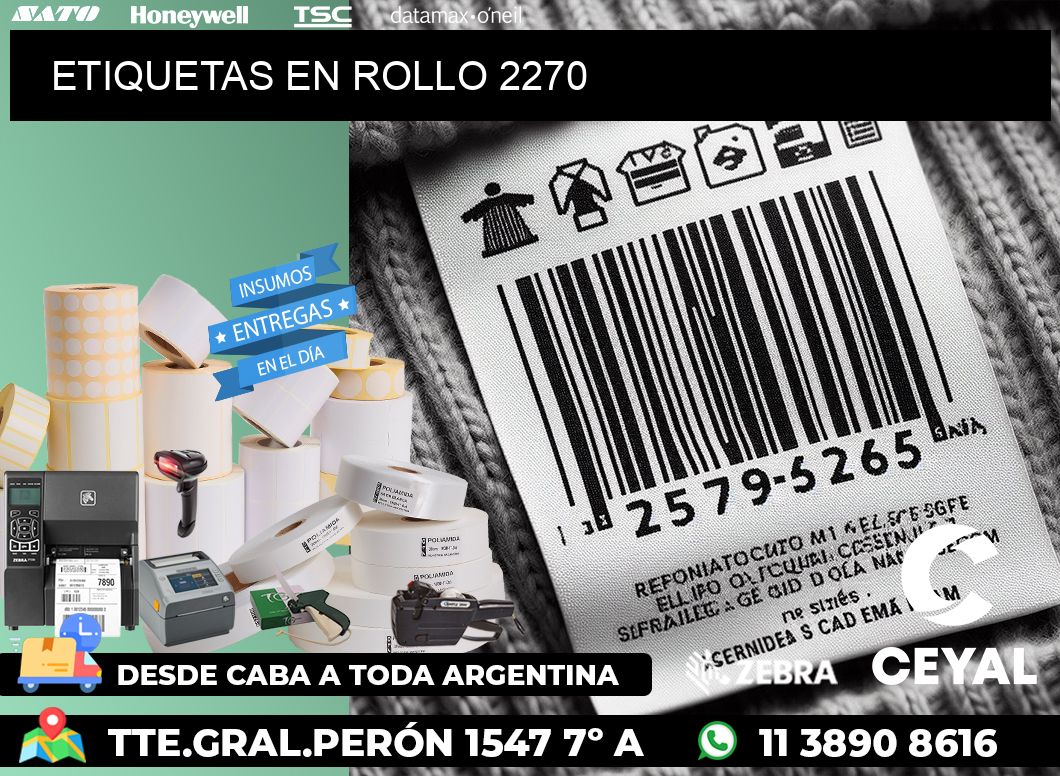 ETIQUETAS EN ROLLO 2270