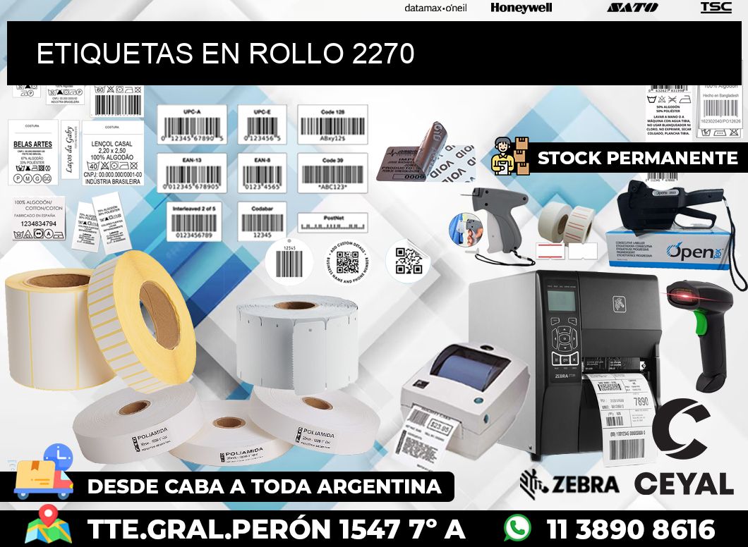 ETIQUETAS EN ROLLO 2270