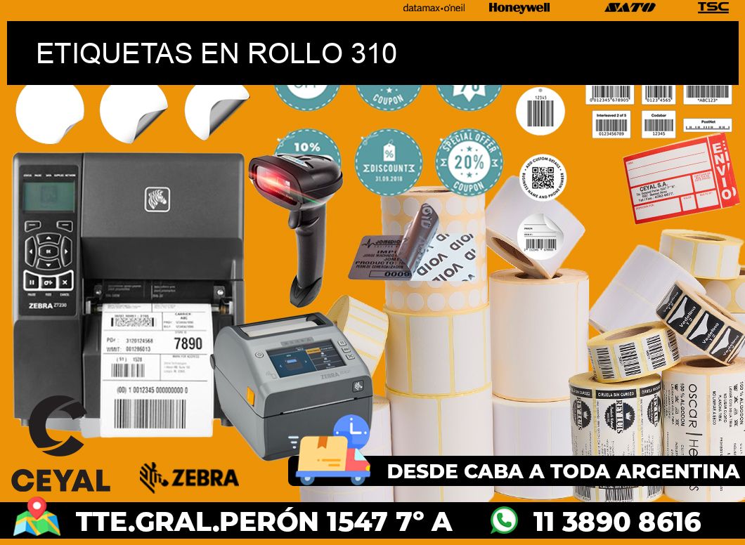 ETIQUETAS EN ROLLO 310