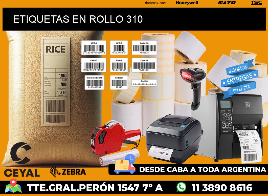 ETIQUETAS EN ROLLO 310