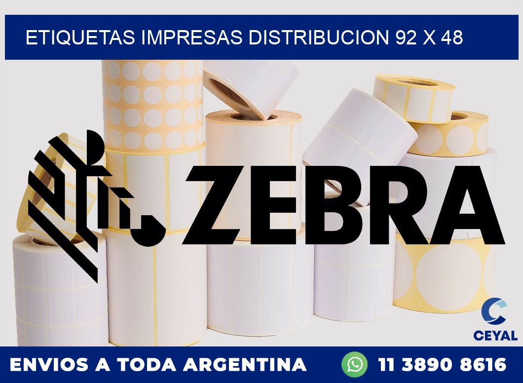 ETIQUETAS IMPRESAS DISTRIBUCION 92 x 48