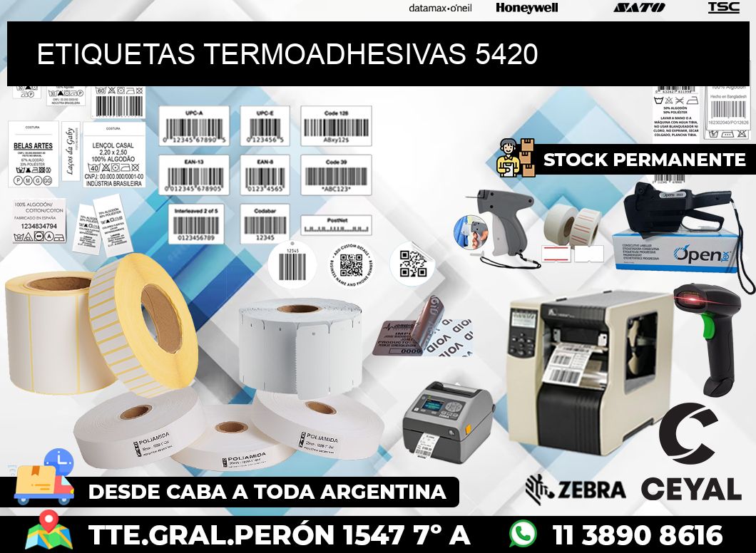 ETIQUETAS TERMOADHESIVAS 5420