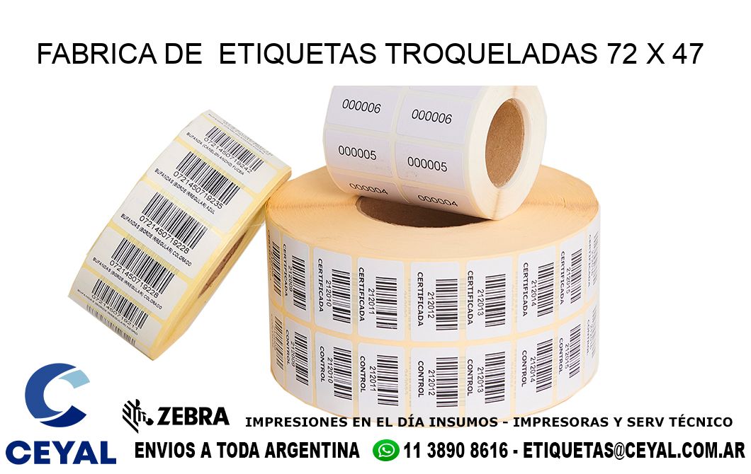 FABRICA DE  ETIQUETAS TROQUELADAS 72 x 47
