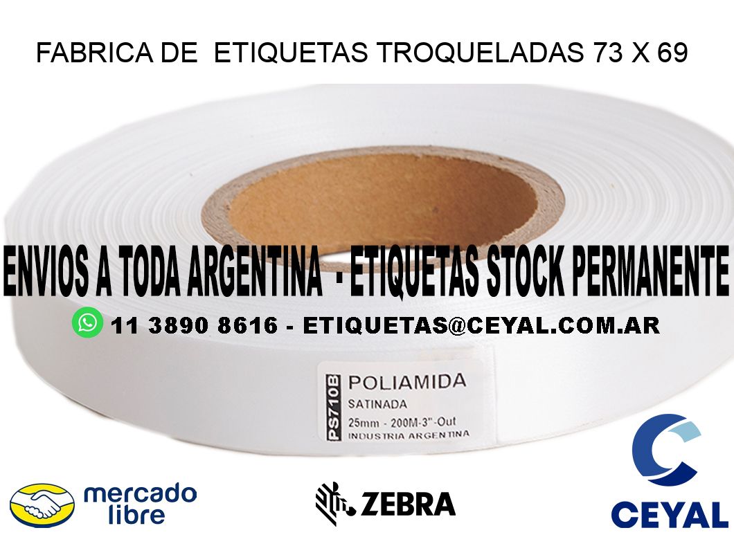 FABRICA DE  ETIQUETAS TROQUELADAS 73 x 69