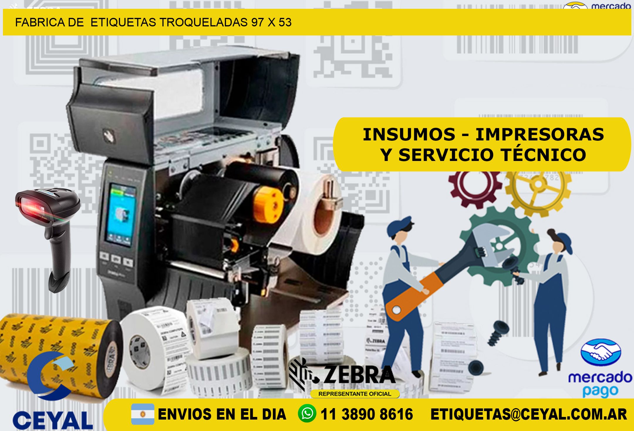 FABRICA DE  ETIQUETAS TROQUELADAS 97 x 53