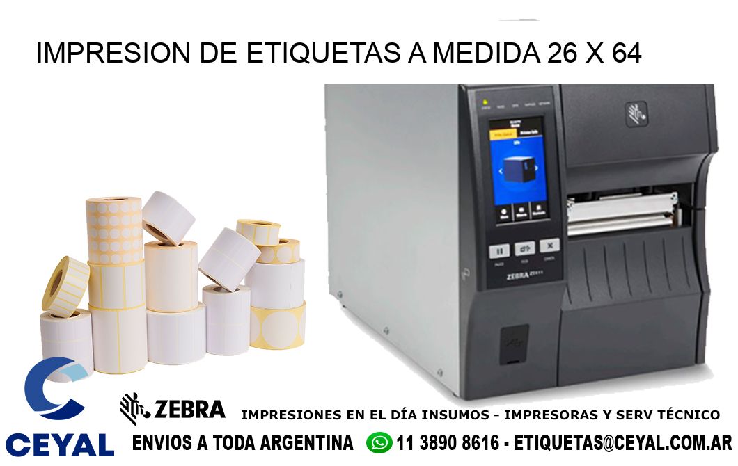IMPRESION DE ETIQUETAS A MEDIDA 26 x 64