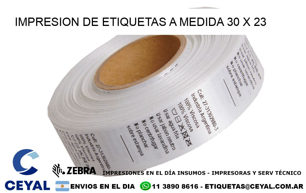 IMPRESION DE ETIQUETAS A MEDIDA 30 x 23