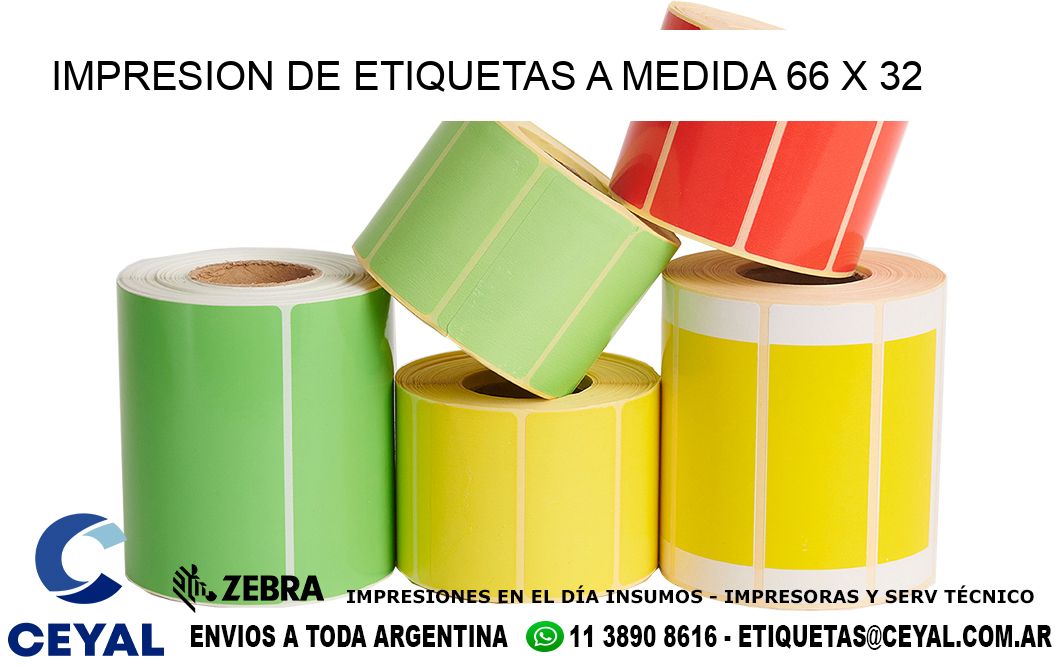 IMPRESION DE ETIQUETAS A MEDIDA 66 x 32