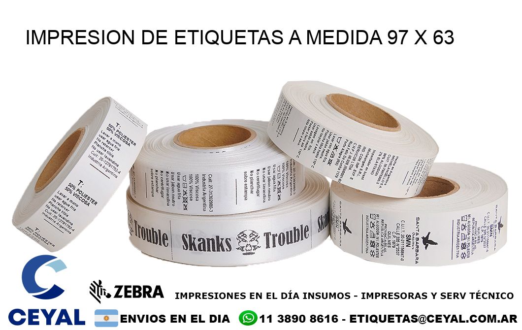 IMPRESION DE ETIQUETAS A MEDIDA 97 x 63