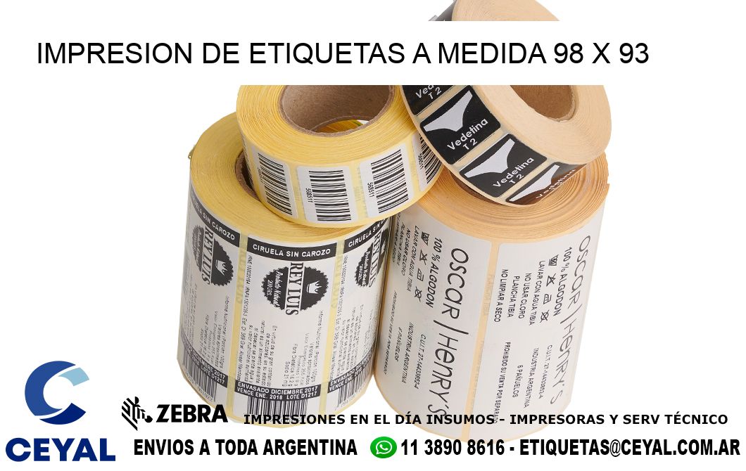 IMPRESION DE ETIQUETAS A MEDIDA 98 x 93