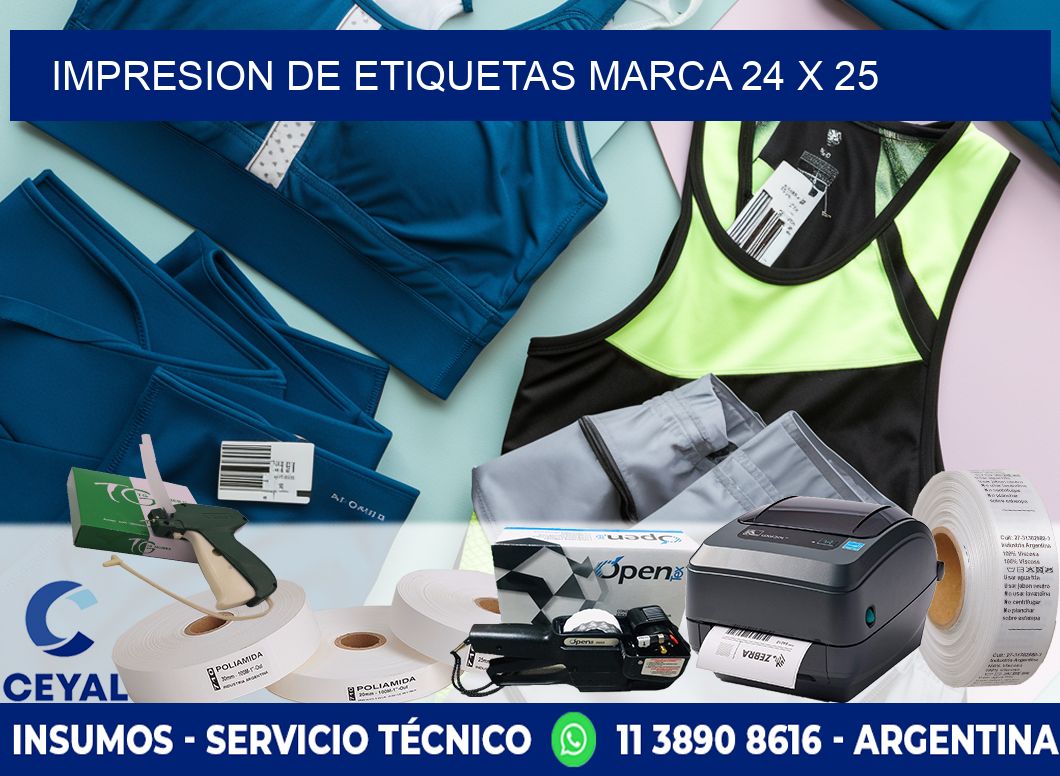 IMPRESION DE ETIQUETAS MARCA 24 x 25
