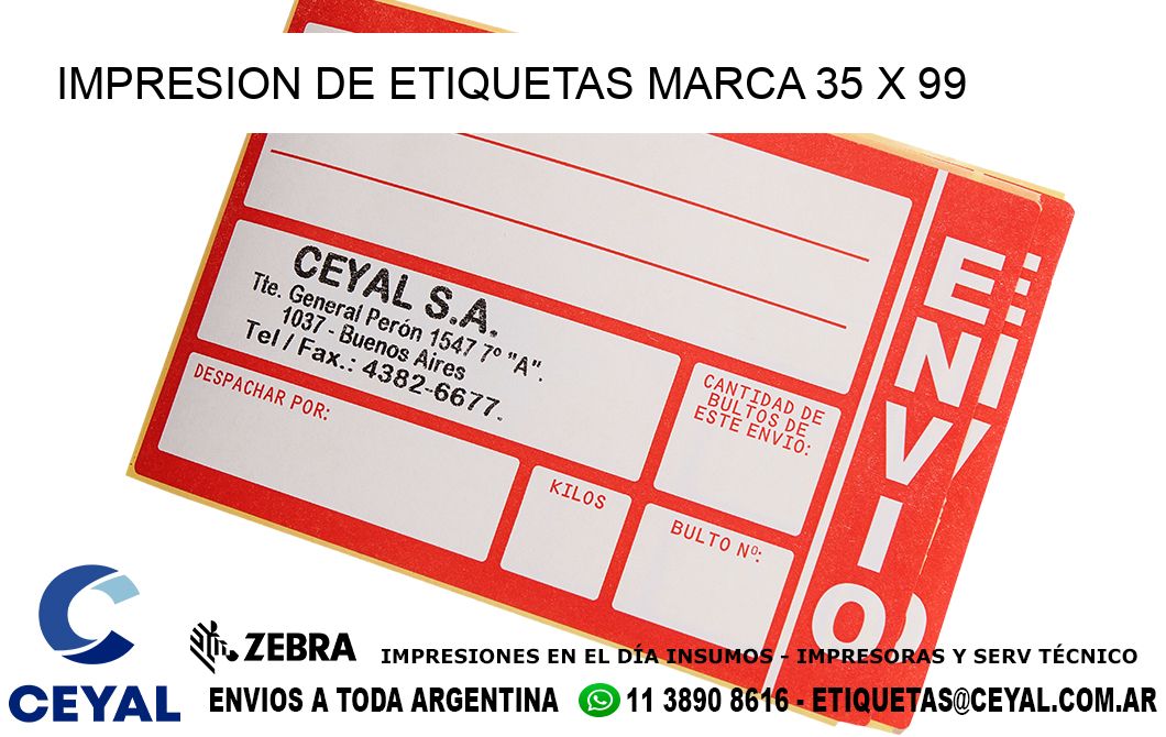 IMPRESION DE ETIQUETAS MARCA 35 x 99