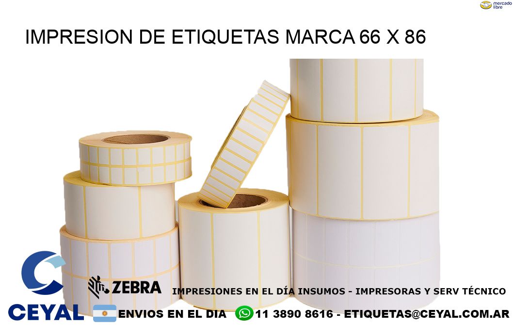IMPRESION DE ETIQUETAS MARCA 66 x 86