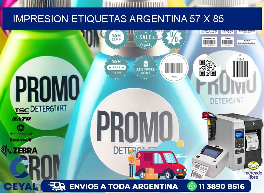 IMPRESION ETIQUETAS ARGENTINA 57 x 85