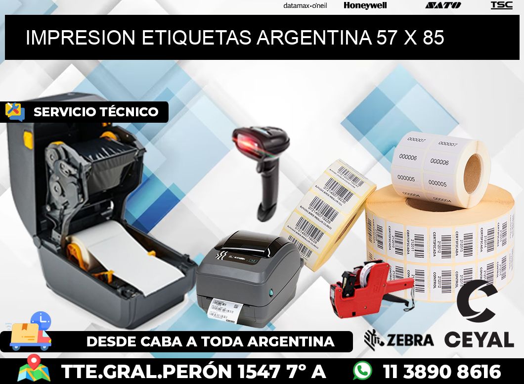 IMPRESION ETIQUETAS ARGENTINA 57 x 85