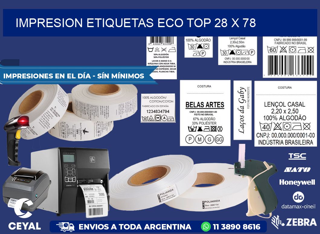 IMPRESION ETIQUETAS ECO TOP 28 x 78