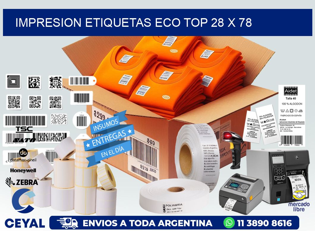 IMPRESION ETIQUETAS ECO TOP 28 x 78
