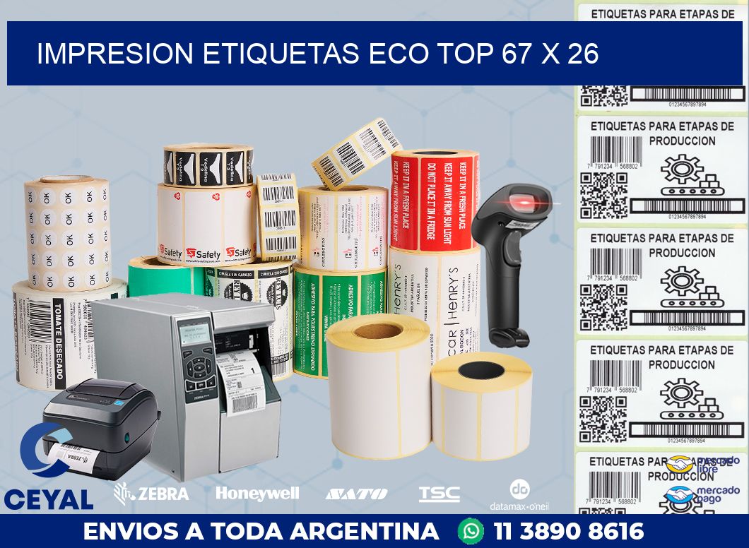 IMPRESION ETIQUETAS ECO TOP 67 x 26